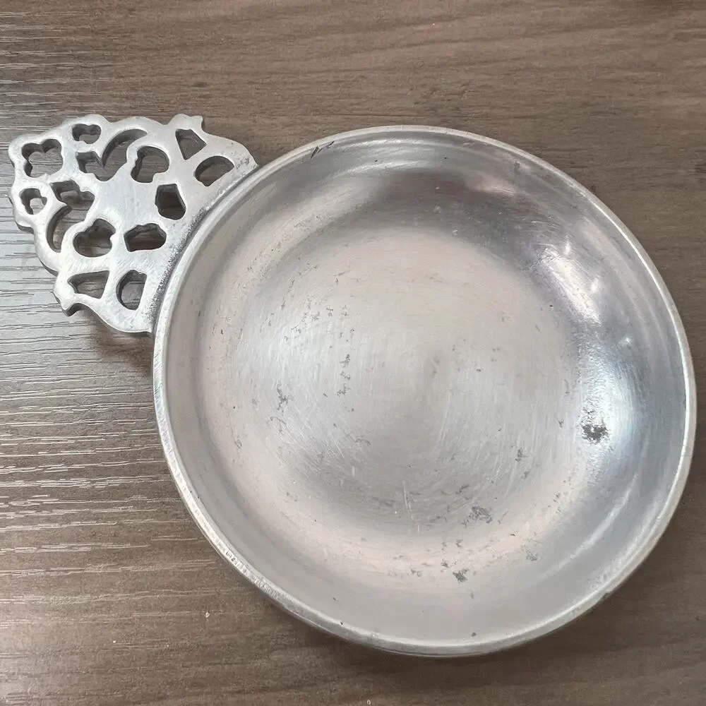 Stede Vintage Pewter Porridge Porringer tastevins Bowl Horse Head Mark Set 4